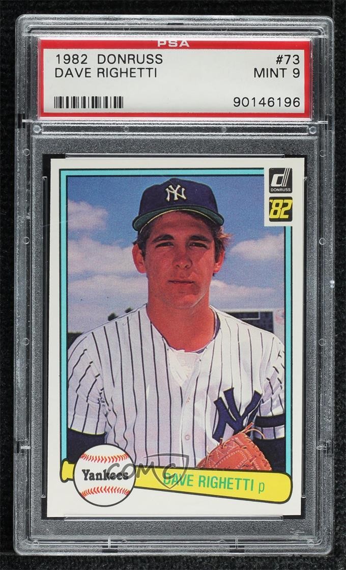 1982 Donruss Dave Righetti #73 PSA 9 MINT Rookie RC