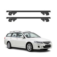 DachträGer GrundtäGer FüR Honda Accord Mk7 Kombi 2003-2008 Alu TÜV Schwarz 2Tlg