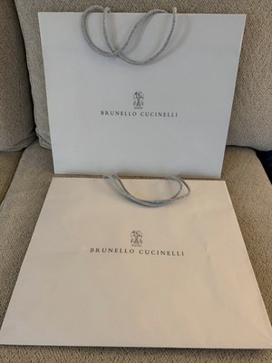 Brunello Cucinelli Set of 2 Shopping Bags 16x14x6 MINT