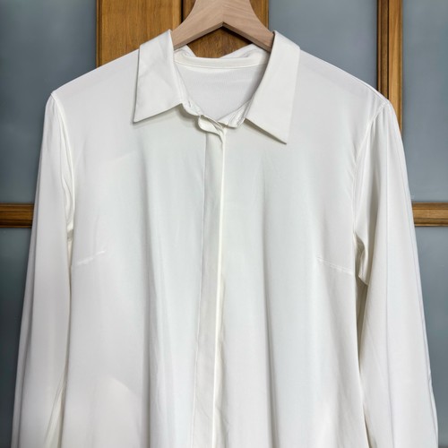 LULULEMON In The Moment Shirt Long Sleeve Button Down Loose Fit White size 10 - Picture 2 of 10