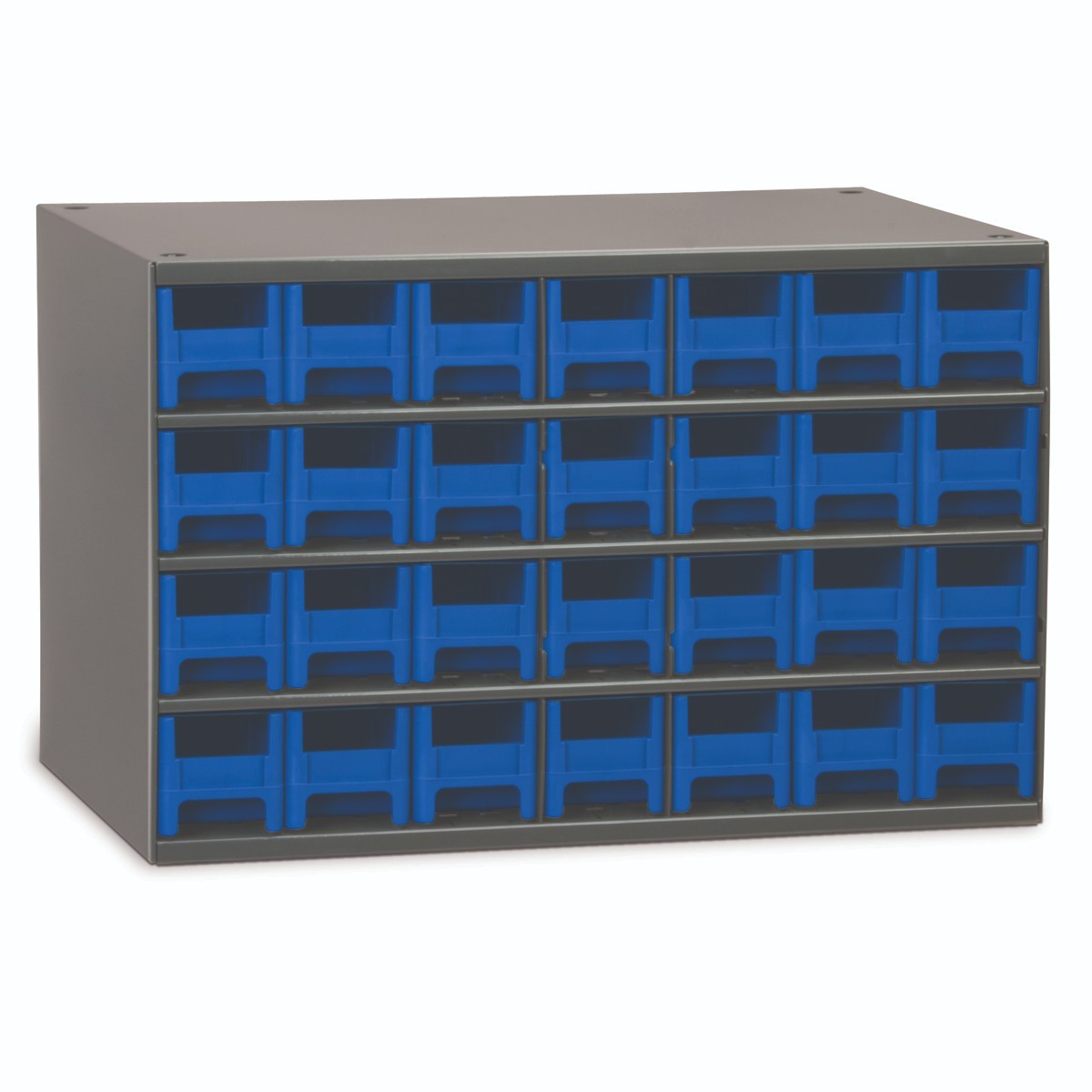 Akro-Mils 19228 Drawer Bin Cabinet With 28 Drawers, Steel, Polystyrene, Blue