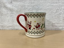 Cath Kidston Christmas Mug Santa Elves Tree Green Interior Stoneware Holiday