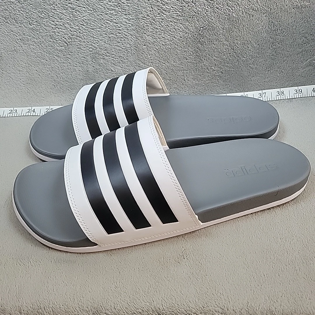 Adidas ADILETTE COMFORT scarpa sandalo slide bianco grigio nero GZ5895 UOMO