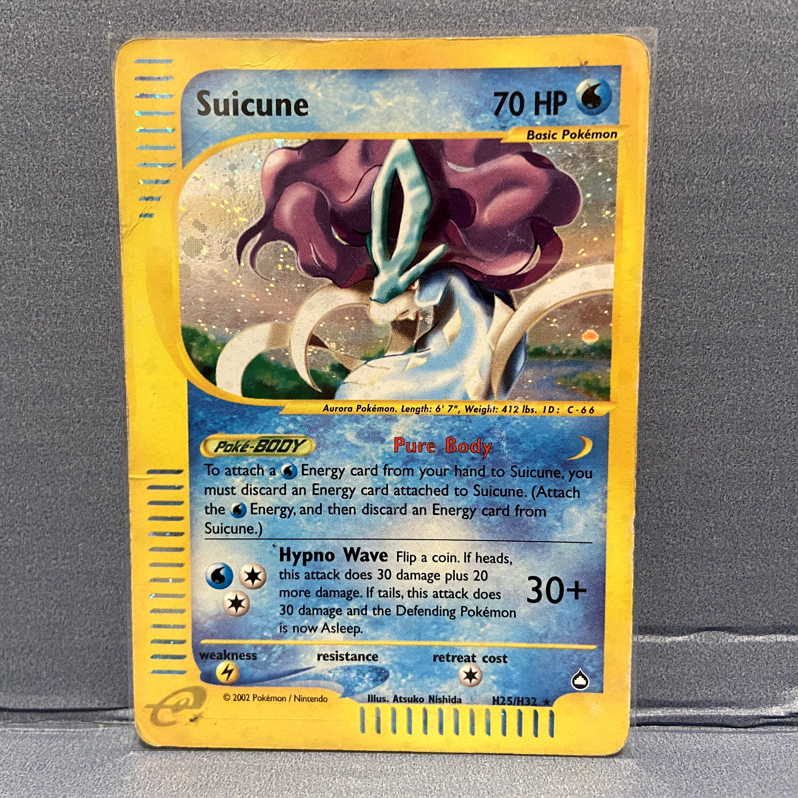 Suicune (H25/H32) Pokemon TCG Aquapolis - Holo Rare -  HP/DMG