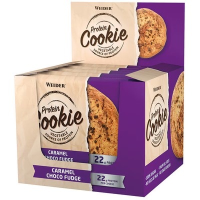 Joe Weider Protein Cookie, 12 x 90 g Cookie, Caramel Choco Fudge