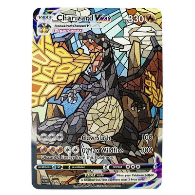 Charizard Shiny Pokmon VMAX Stained Glass Custom Texture Holo Card  Collectible | eBay