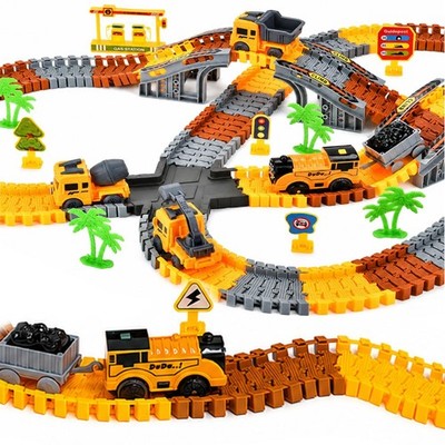 Construction Track Set 235 Pcs Toy for Kids 3 4 5 6 7 8 with Train & Cars | 3...