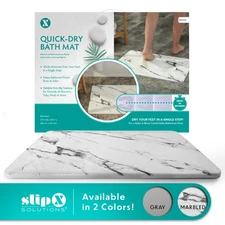 Quick-Dry Absorbent Non-Slip Bath Mat (Eco-Friendly Stone, 17.75" x 13.75")