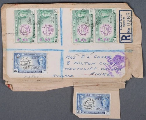 MayfairStamps Bermuda 1949 Ireland Island Registered to Westcliff-on-Sea Essex E