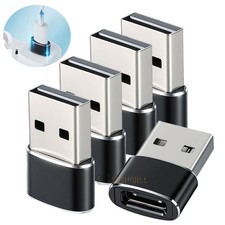 PACK USB to USB C Adapter Type-C Female to A Male Port Converter Car Charger
