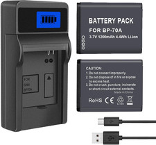 2 Pack BP 70A Replacent Battery with Charger for Samsung DV150F, ES65, ES70, ES8