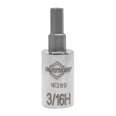 Mayhew 16289 Mayhew Mayhew 3/16-Inch Tamper SAE Hex Short Insert Socket Bit, 1/4