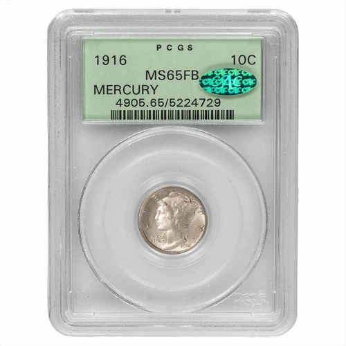 1916 Mercury Dime 10C PCGS MS 65 FB CAC OGH
