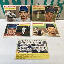 1956 Topps Baseball (5) Card Lot Poor Filler Team Chicago Cubs FONDY SPEAKE