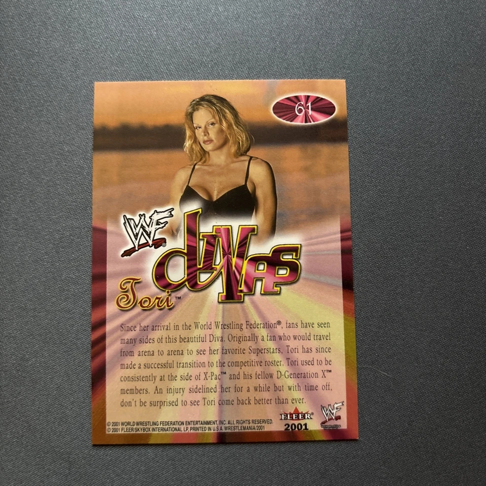 🔥🔥2001 Fleer WWF Wrestlemania - Tori #61 (RC) - Pack Fresh MINT - Image 2 of 2