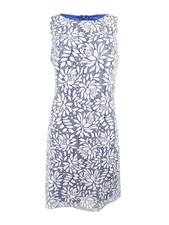 Tommy Hilfiger Women's Lace Sheath Dress (14, Ivory/Indigo)