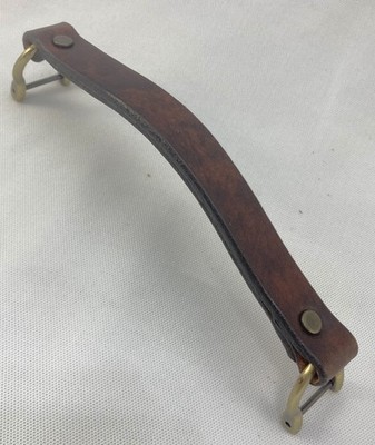 Antique Drk Brown Leather Replacement Handle Luggage Briefcase Instrument Case