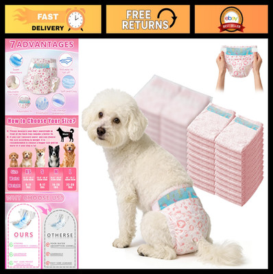 X-Small Disposable Dog Diapers - 100 Count, Super Absorbent, Leak-Proof for Heat