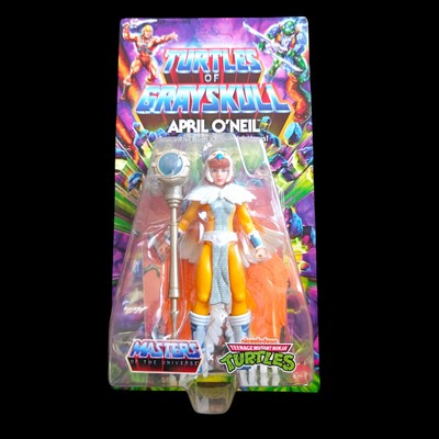 Masters of the Universe Turtles of Grayskull April O'Neil FigureNew Damaged Card