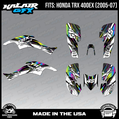 Graphics Kit for Honda ATV TRX 400EX (2005-2007) Shred - RAINBOW