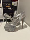 NWOB $1500 silver LE SILLA Swarovski CRYSTAL stilettos *PARTY SEASON* size 37 NR