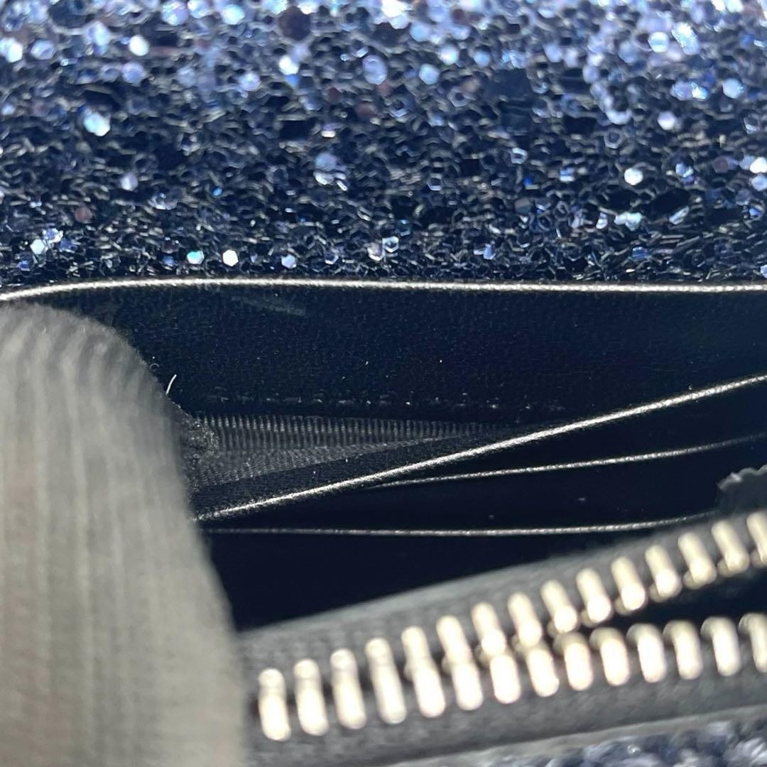 YVES SAINT LAURENT Kate Leather Chain Wallet Shoulder Bag Metallic blue Glitter thumbnail 13