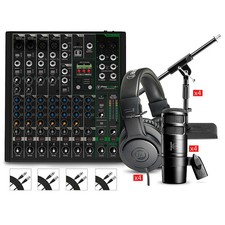 Mackie ProFX10v3 Content Creator Bundle W/AT2040 Mis and ATH-M20X Headphones