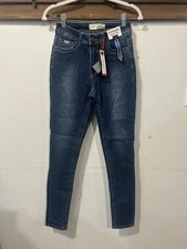 Pantalones de mezclilla ajustados Cyclon Premium para mujer cintura alta con botones talla 7 (1496)