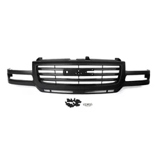 Front Upper Grille Assembly Matte Black For 2003-2007 GMC Sierra 2500 3500 HD