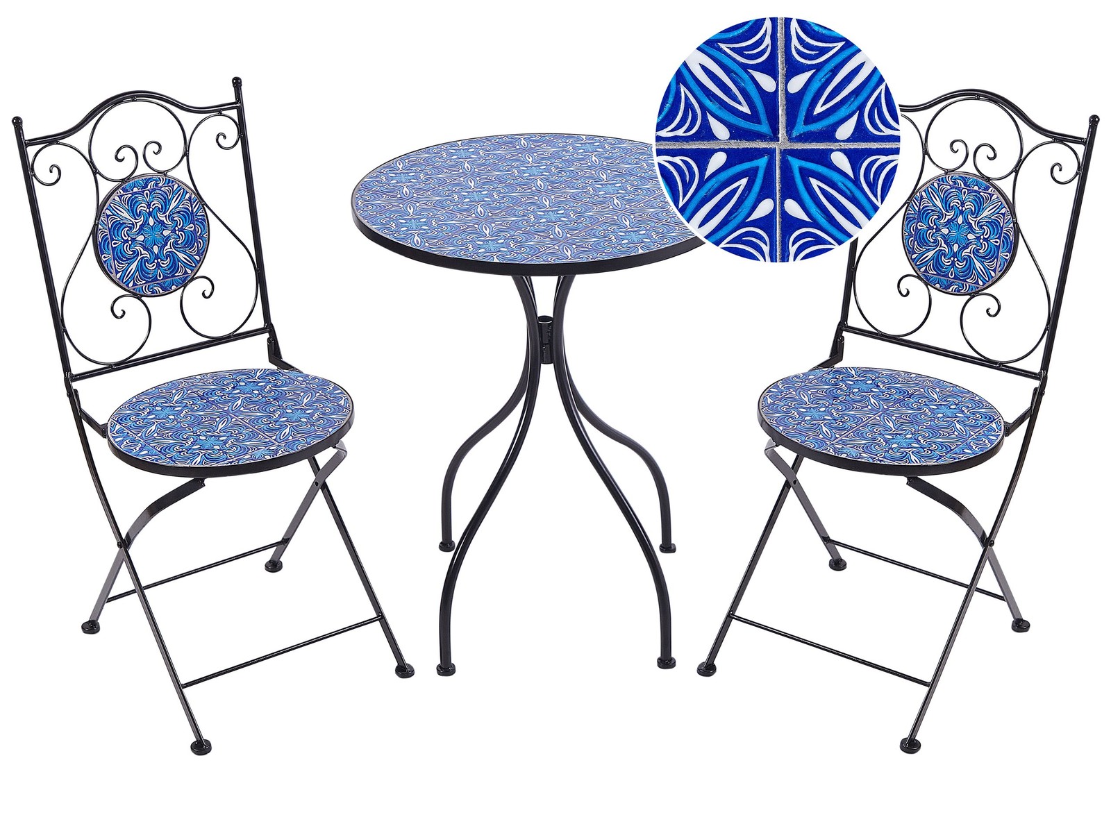 Set bistrot CIGLIANO Pieghevole Nero Metallo
