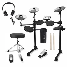 Electronic Drum Set With 4 Quiet Electric Drum Mesh Pads, 180+ Sounds, Electr...