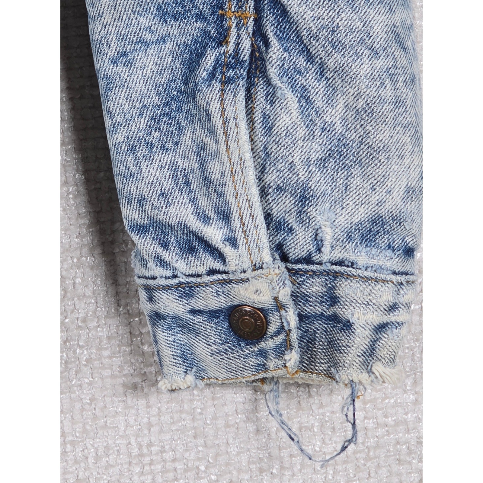 Vintage Levis 70609 0219 Sherpa Lined Denim Jacket Acid Wash Blue Made in USA M thumbnail 14