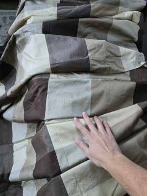 100% Silk plaid silk fabric 3 pieces 2.5 yards x 58'' totaling 7 yards altogether