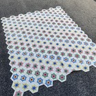 Antique Grandmother's Flower Garden Hand Stitched Quilt Scalloped Edge 84x69 — photo 1