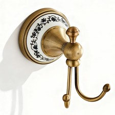 Wall Mount Antique Brass Towel Holder Heavy Duty ScrewIn Coat Robe Hooks
