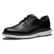FootJoy Men's Traditions Blucher Golf Shoe 9.5 Black/White