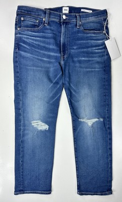 EDWIN Elin Crop Straight Jeans Norway Destructed Womens Size 32