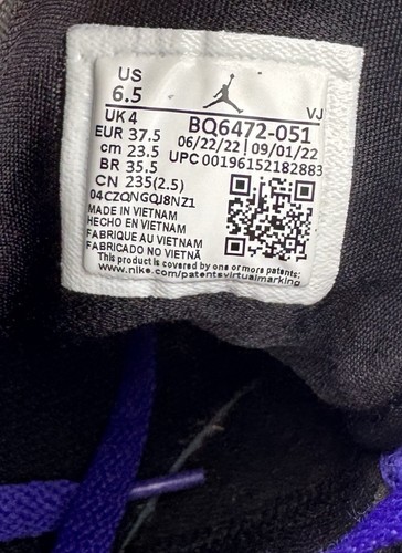 Nike Womens  Air Jordan 1 Mid Purple Concord Black Shoes BQ6472-051 Size 6.5 - Picture 6 of 13