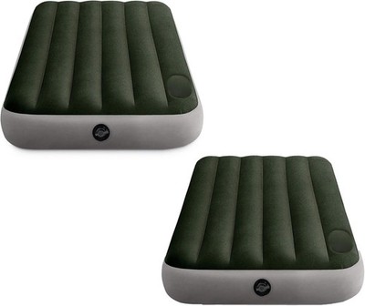 INTEX 64761E Dura-Beam Standard Downy Air Mattress: Fiber-Tech - Twin Size - Bui