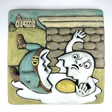 Humpty Dumpty 8x8" Ceramic Art Tile by Gretchen Kramp 