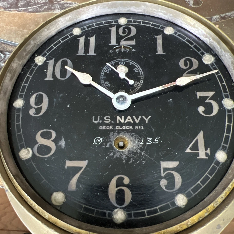 Seth Thomas WW II US Navy Deck Clock No. 1 - Image 3 of 4