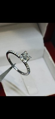 De Beers Cushion Diamond Engagement Ring 1.15ct IF F White Gold Certified