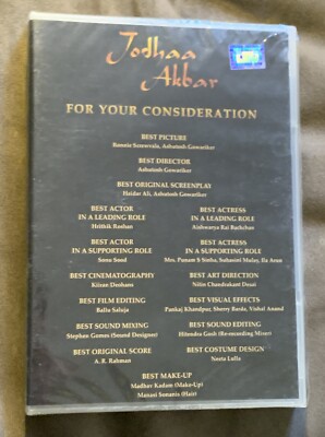Jodhaa Akbar FYC DVD Awards Screener Hrithik Roshan Jodha Indian Sealed New