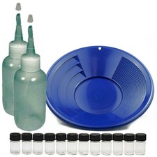 12" Blue Gold Pan Panning Kit