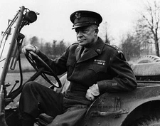 General of the Army, Dwight D. Eisenhower in a Jeep 8"x 10" WWII WW2 Photo 399