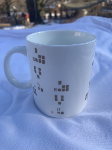 Set of (2) STARBUCKS 2014 Gold Christmas Tree Coffee 12 oz White Mugs Tetris EX! - Bild 4 von 12