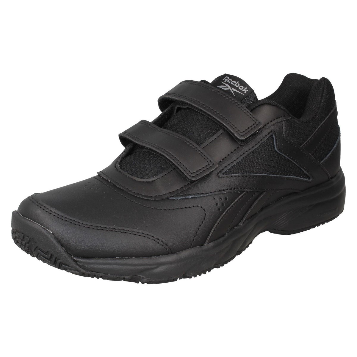 Mens WORK N CUSHION Hook Loop Leather Trainer By Reebok