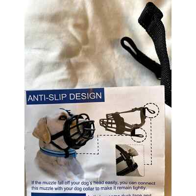 NWT Barkless Dog muzzle basket style, silicone, breathable, adj B106 | eBay