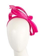 Hot pink hand made velvet bow spring racing fascinator Max Alexander AU Seller