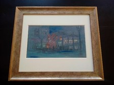 Tableau école de Paris Pigalle Moulin Rouge Alexandre Mathurin Pêche signé cadre